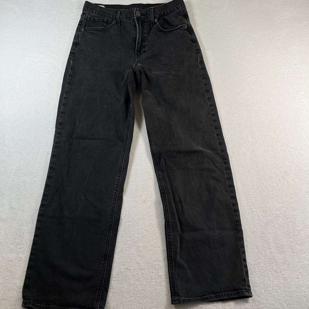 Gap 90s Loose Mid Rise Jeans Womens 6R Black Charcoal Relaxed Straight Denim